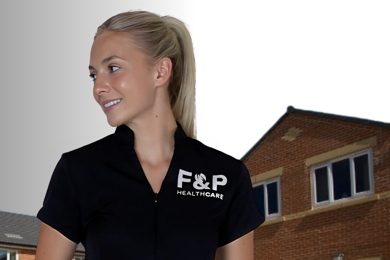 caregiver with F&P healthcare uniform